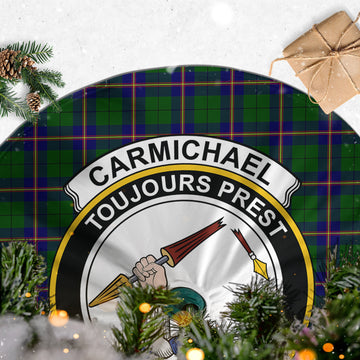 Carmichael Modern Tartan Christmas Tree Skirt with Family Crest