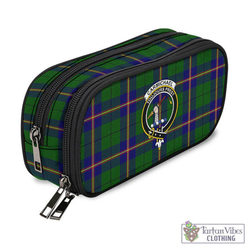 Carmichael Modern Tartan Pen and Pencil Case with Family Crest