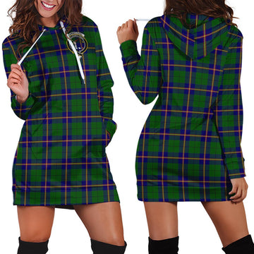 Carmichael Modern Tartan Hoodie Dress with Family Crest