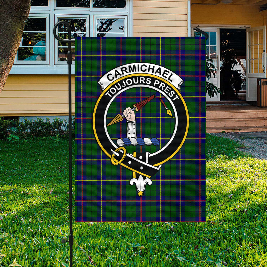 carmichael-modern-tartan-flag-with-family-crest