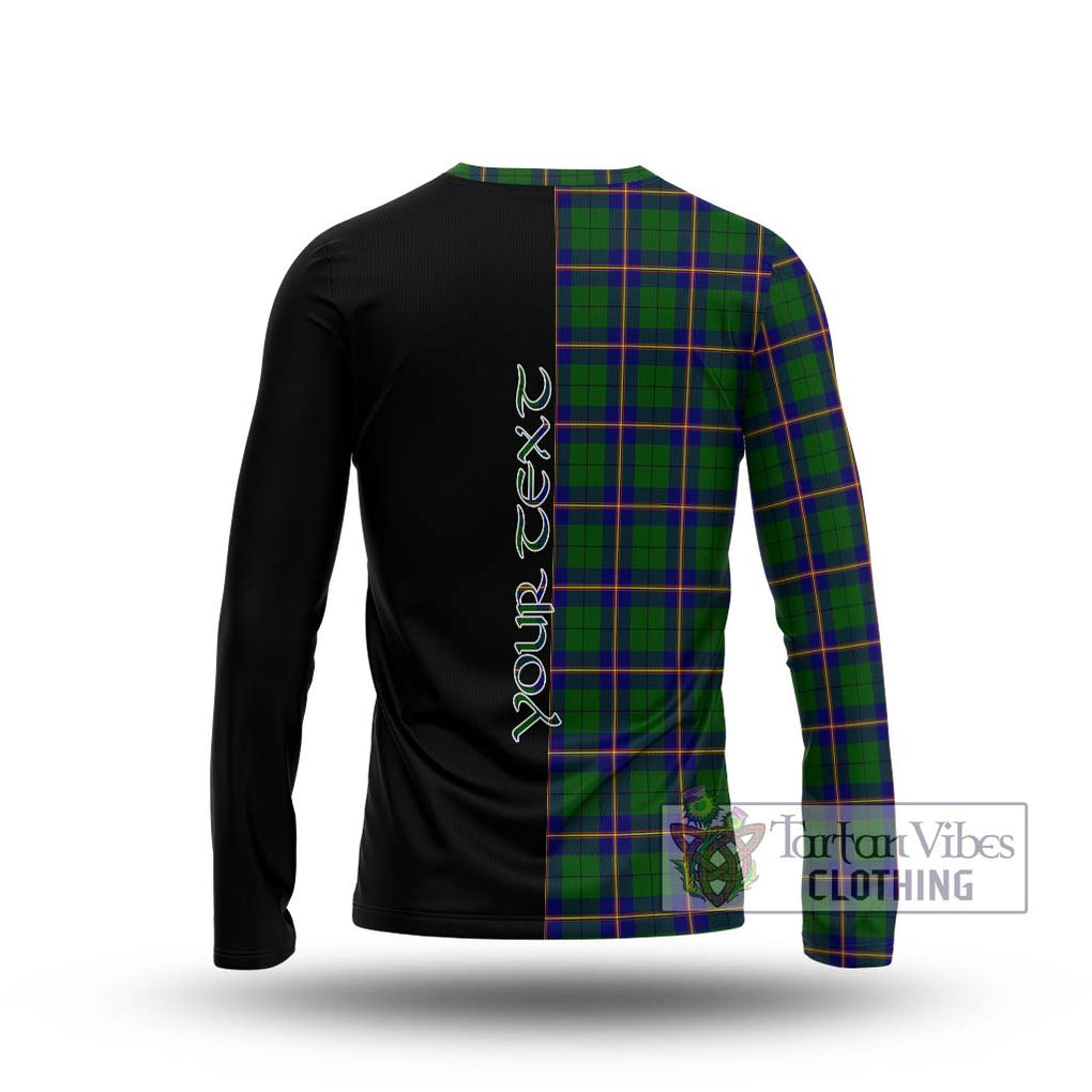 Carmichael Modern Tartan Long Sleeve T-Shirt with Family Crest and Half Of Me Style - Tartanvibesclothing Shop