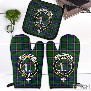 Carmichael Modern Tartan Combo Oven Mitt & Pot-Holder with Family Crest