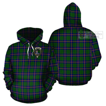 Carmichael Modern Tartan Cotton Hoodie with Family Crest