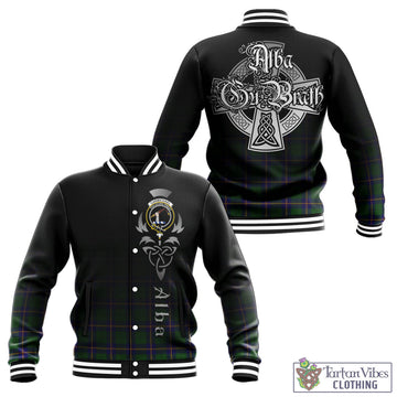 Carmichael Modern Tartan Baseball Jacket Featuring Alba Gu Brath Family Crest Celtic Inspired