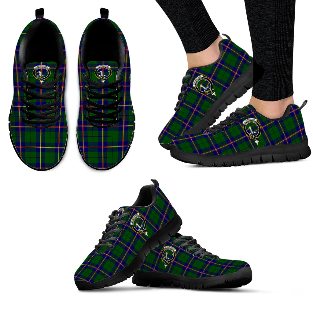 Carmichael Modern Tartan Sneakers with Family Crest - Tartan Vibes Clothing