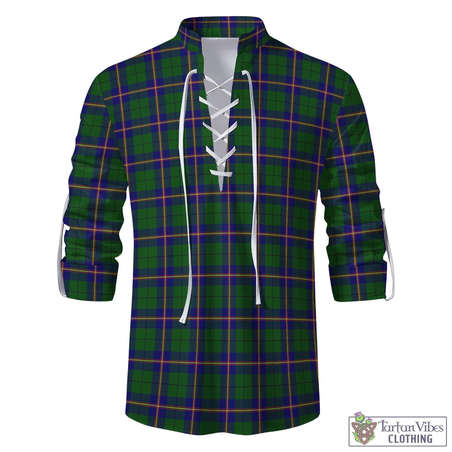 Tartan Vibes Clothing Carmichael Modern Tartan Men's Scottish Traditional Jacobite Ghillie Kilt Shirt