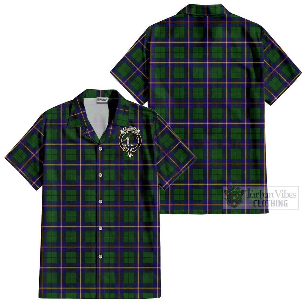 Carmichael Modern Tartan Cotton Hawaiian Shirt with Family Crest Kid - Tartan Vibes Clothing