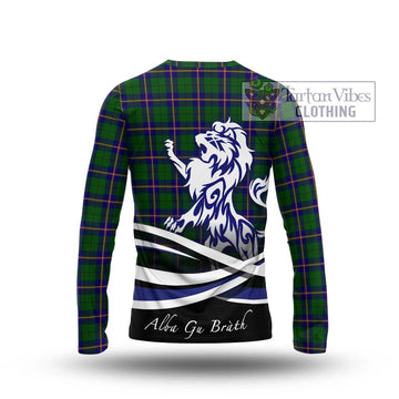 Carmichael Modern Tartan Long Sleeve T-Shirt with Alba Gu Brath Regal Lion Emblem