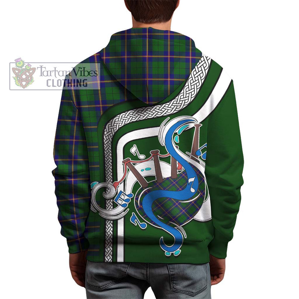 Carmichael Modern Tartan Hoodie with Epic Bagpipe Style - Tartanvibesclothing Shop