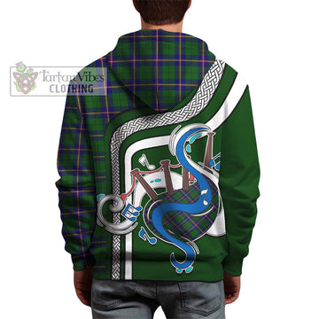 Carmichael Modern Tartan Hoodie with Epic Bagpipe Style