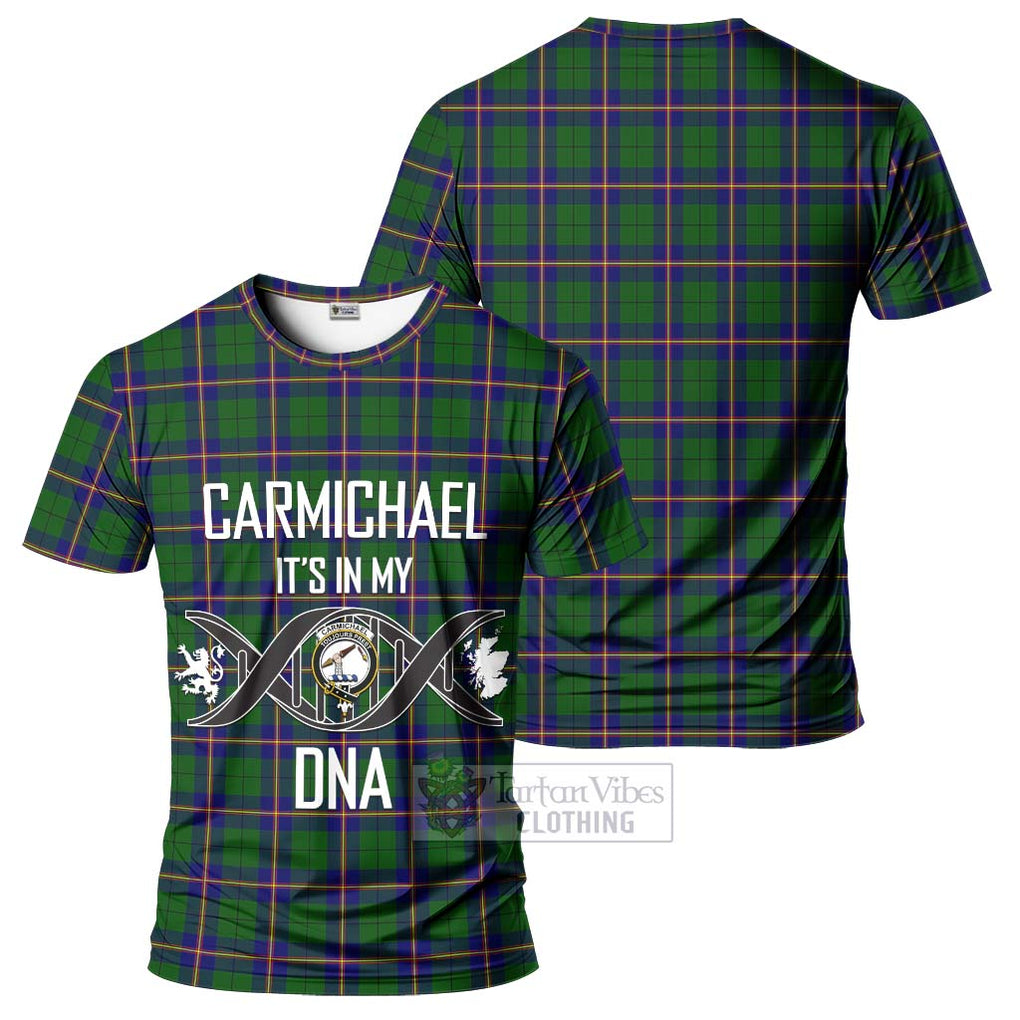 Carmichael Modern Tartan T-Shirt with Family Crest DNA In Me Style - Tartan Vibes Clothing