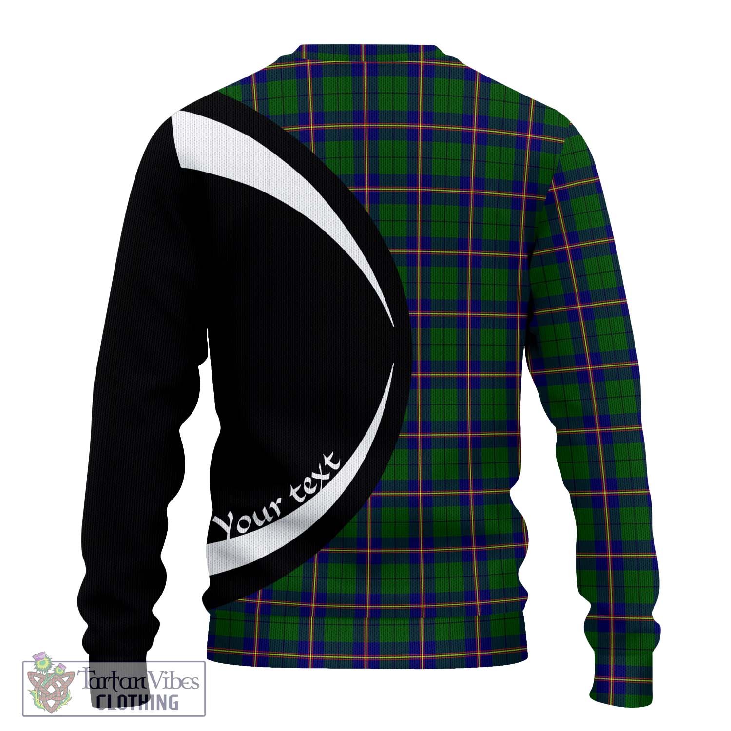 Tartan Vibes Clothing Carmichael Modern Tartan Knitted Sweater with Family Crest Circle Style