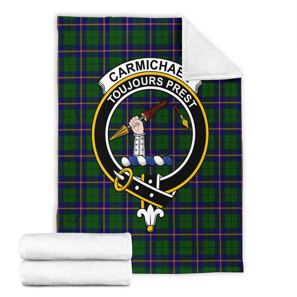 Carmichael Modern Tartan Blanket with Family Crest - Tartan Vibes Clothing