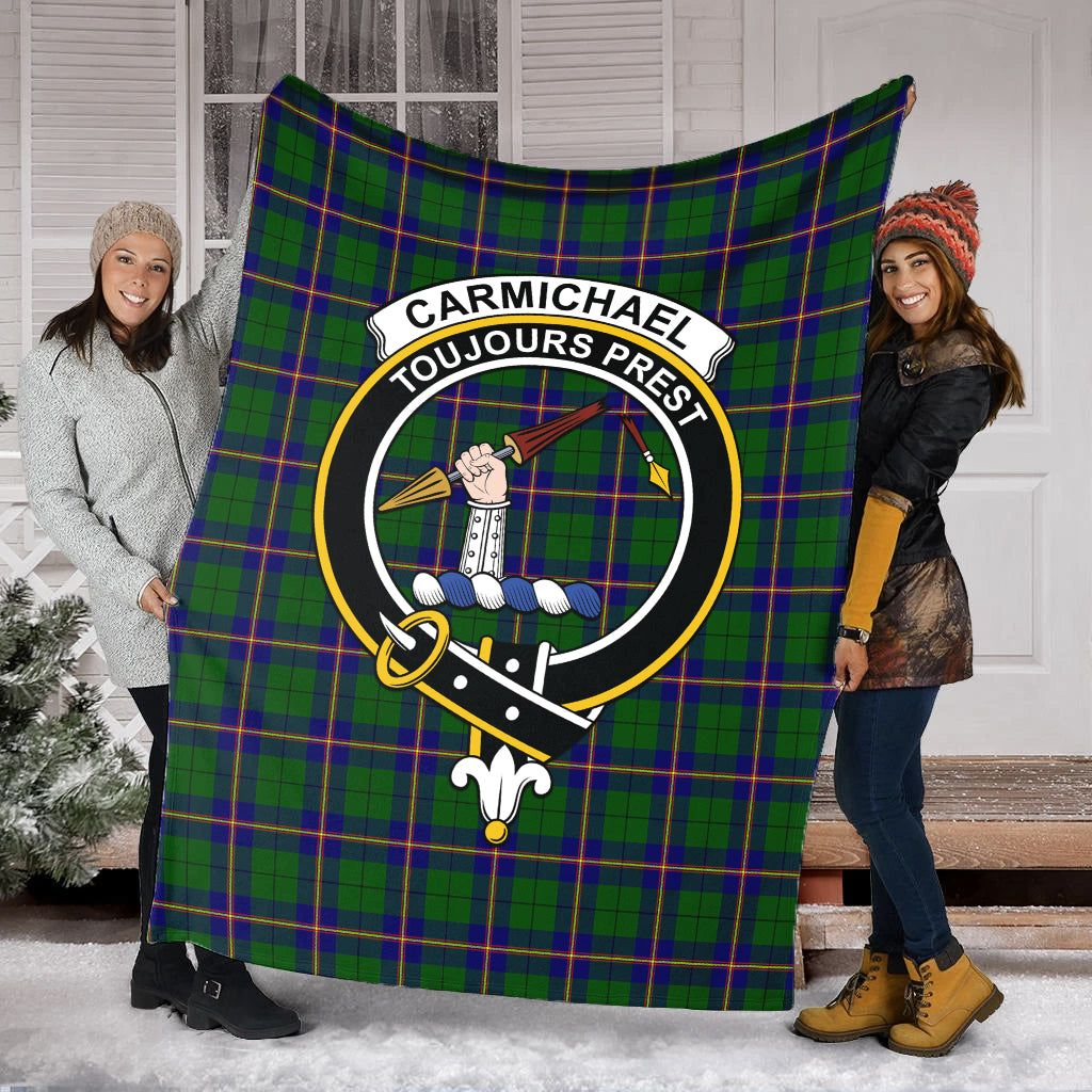 Carmichael Modern Tartan Blanket with Family Crest - Tartan Vibes Clothing