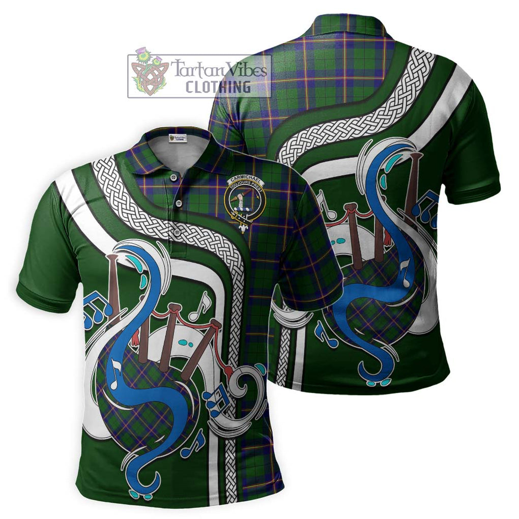 Tartan Vibes Clothing Carmichael Modern Tartan Polo Shirt with Epic Bagpipe Style