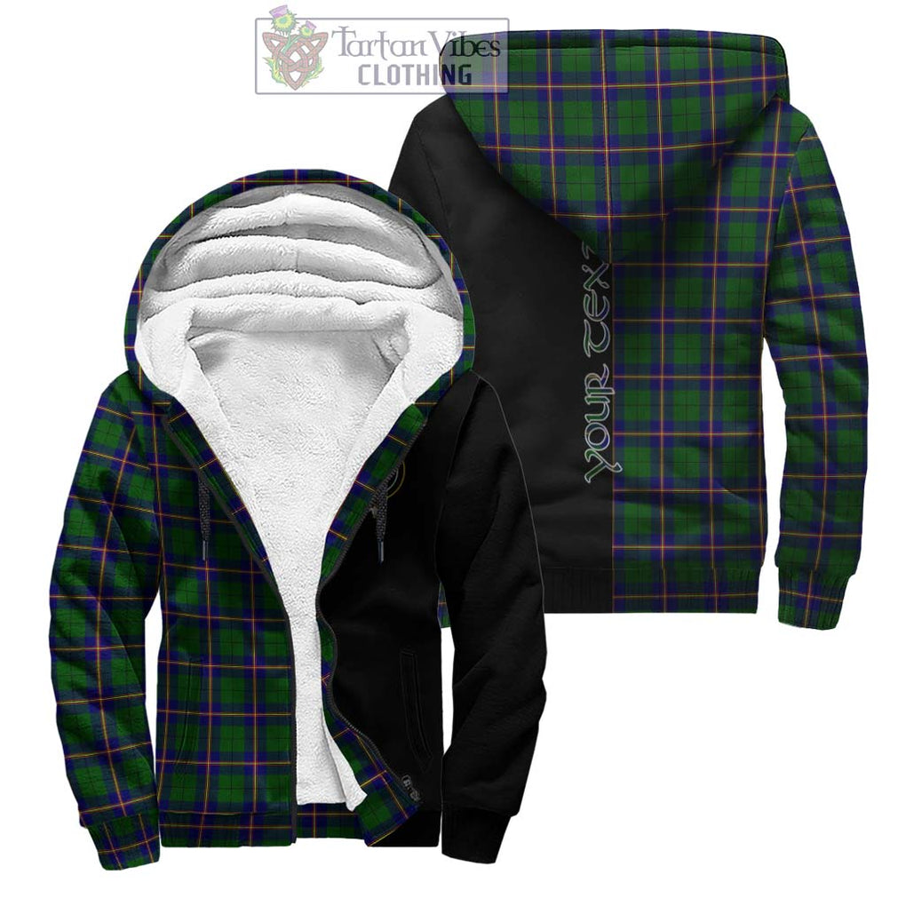 Carmichael Modern Tartan Sherpa Hoodie with Family Crest and Half Of Me Style Unisex - Tartanvibesclothing Shop