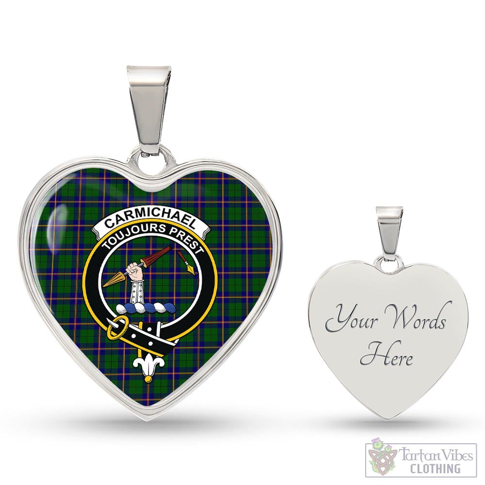 Tartan Vibes Clothing Carmichael Modern Tartan Heart Necklace with Family Crest