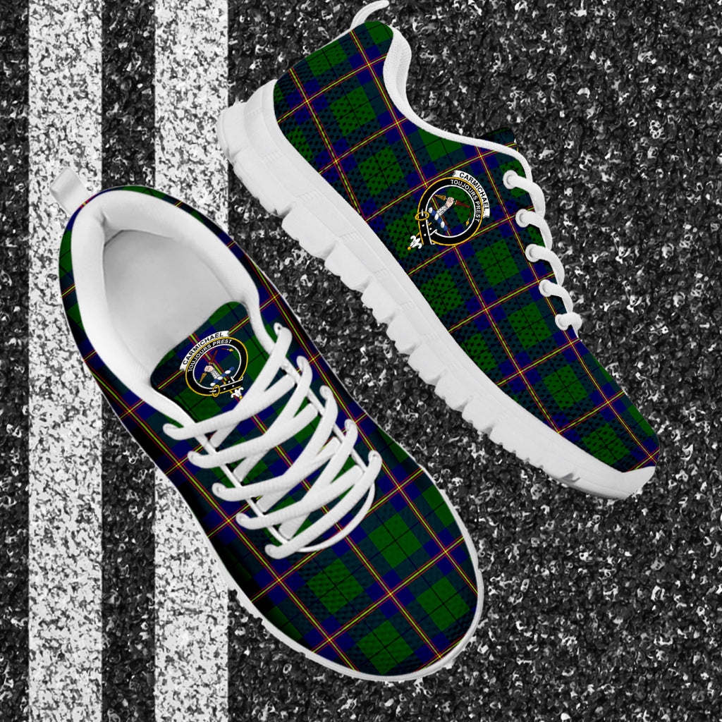 Carmichael Modern Tartan Sneakers with Family Crest - Tartan Vibes Clothing