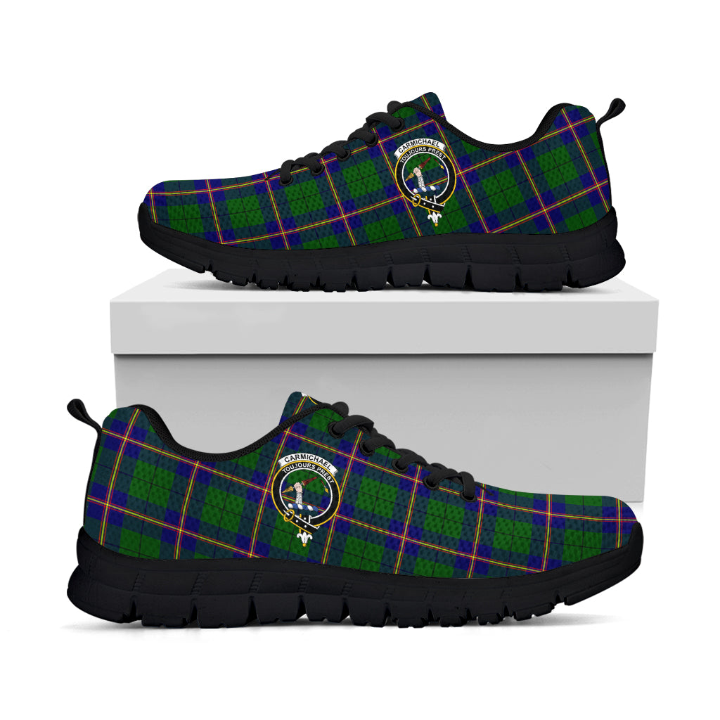 Carmichael Modern Tartan Sneakers with Family Crest - Tartan Vibes Clothing