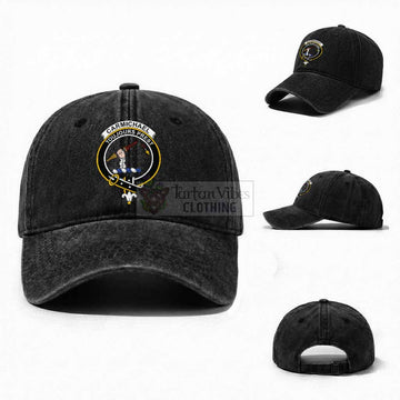 Carmichael Scottish Clan Crest Washed Baseball Cap One Size (Adjustable) Black - Tartan Vibes Clothing