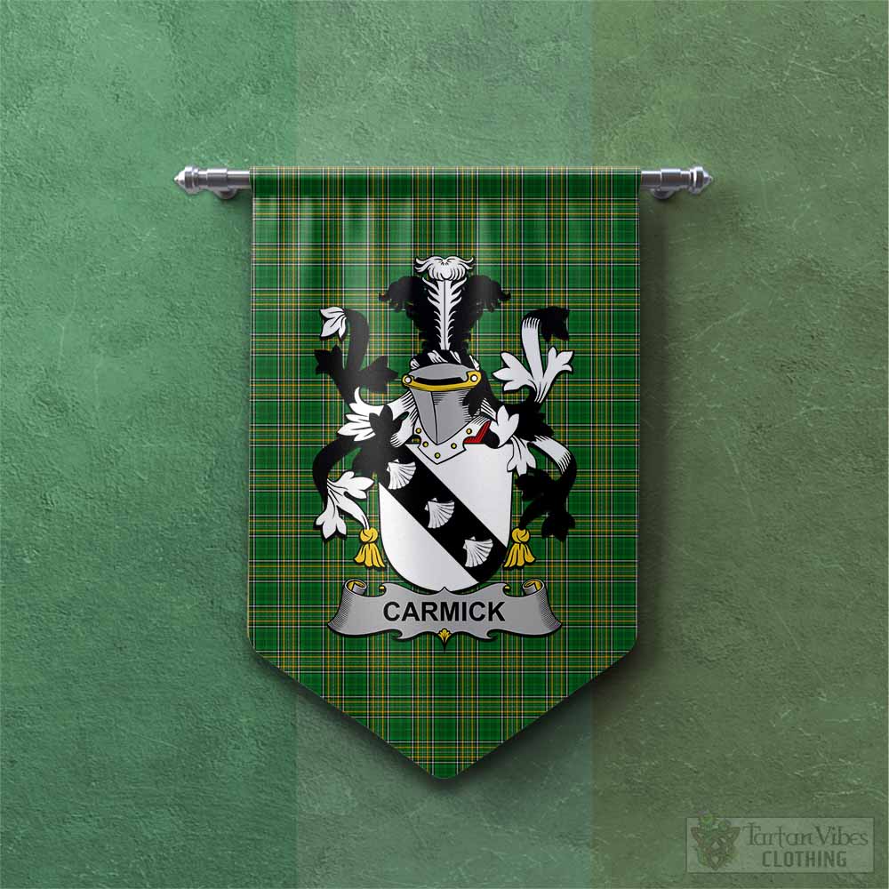 Carmick Irish Clan Tartan Gonfalon, Tartan Banner with Coat of Arms Chevron - Tartan Vibes Clothing
