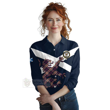 Carnegie Tartan Lion Rampant Women's Casual Shirt Proudly Display Your Heritage with Alba Gu Brath and Clan Name