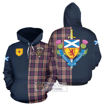 Carnegie Tartan Hoodie Alba with Scottish Lion Royal Arm Half Style