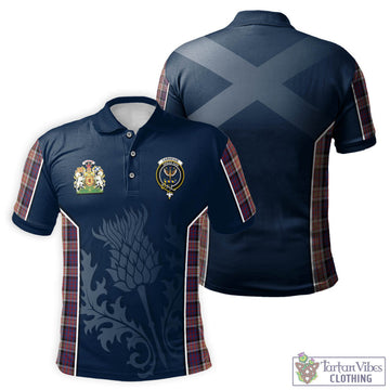 Carnegie Tartan Men's Polo Shirt with Family Crest and Scottish Thistle Vibes Sport Style