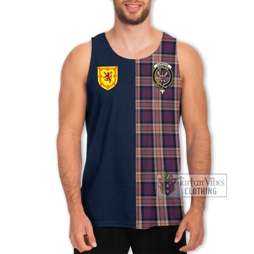 Tartan Vibes Clothing Carnegie Tartan Men's Tank Top with Scottish Lion Royal Arm Half Style