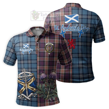 Carnegie Tartan Polo Shirt Happy St. Andrew's Day Half Tartan Style