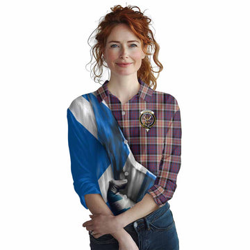 Carnegie Tartan Women's Casual Shirt with Family Crest Scotland Patriotic Style