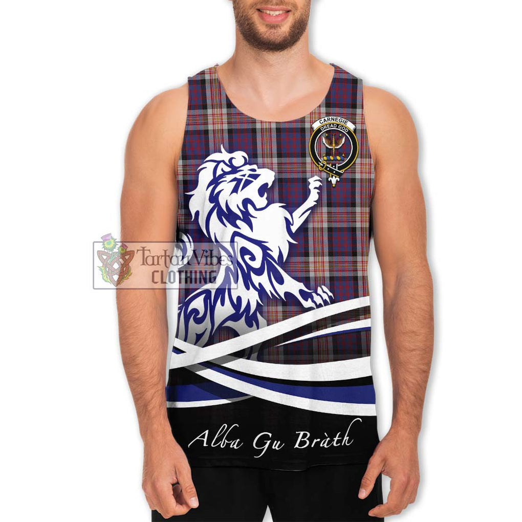 Carnegie Tartan Men's Tank Top with Alba Gu Brath Regal Lion Emblem Men - Tartanvibesclothing Shop