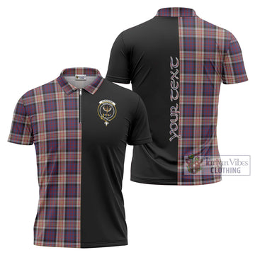 Carnegie Tartan Zipper Polo Shirt with Family Crest and Half Of Me Style