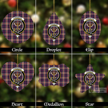 Carnegie Tartan Christmas Aluminium Ornament with Family Crest