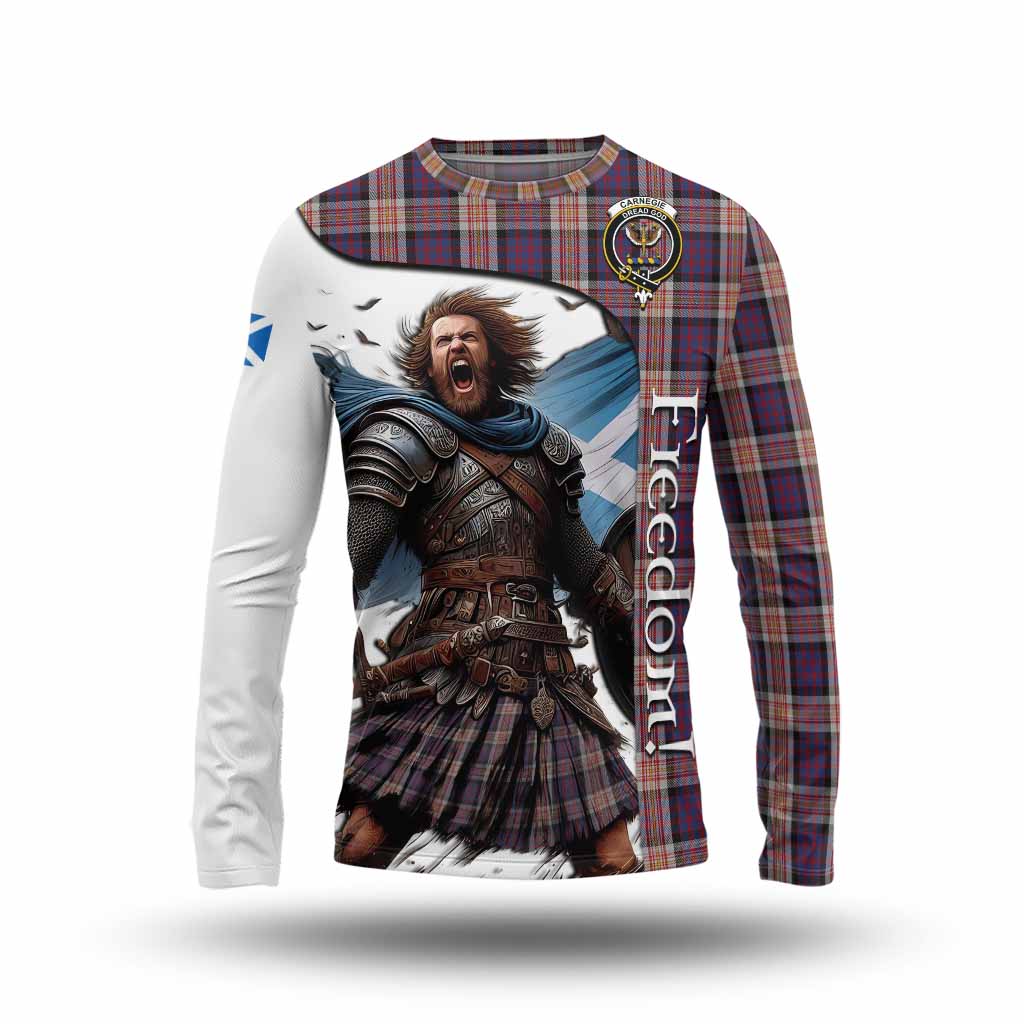 Tartan Vibes Clothing Carnegie Crest Tartan Long Sleeve T-Shirt Inspired by the Freedom of Scottish Warrior