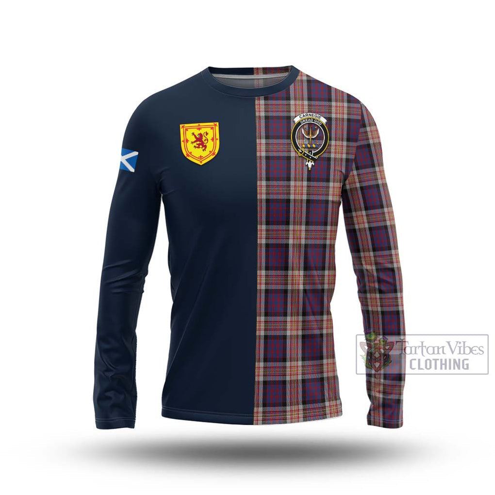 Tartan Vibes Clothing Carnegie Tartan Long Sleeve T-Shirt with Scottish Lion Royal Arm Half Style