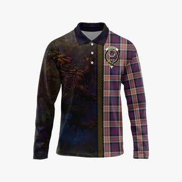 Carnegie Tartan Family Crest Long Sleeve Polo Shirt Alba Gu Brath Be Brave Lion Ancient Style Unisex - Tartan Vibes Clothing