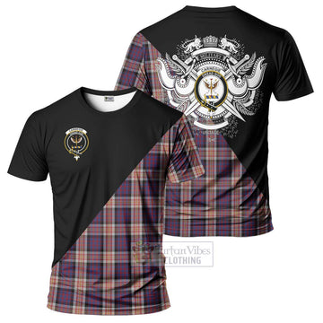 Carnegie Tartan T-Shirt with Family Crest and Military Logo Style