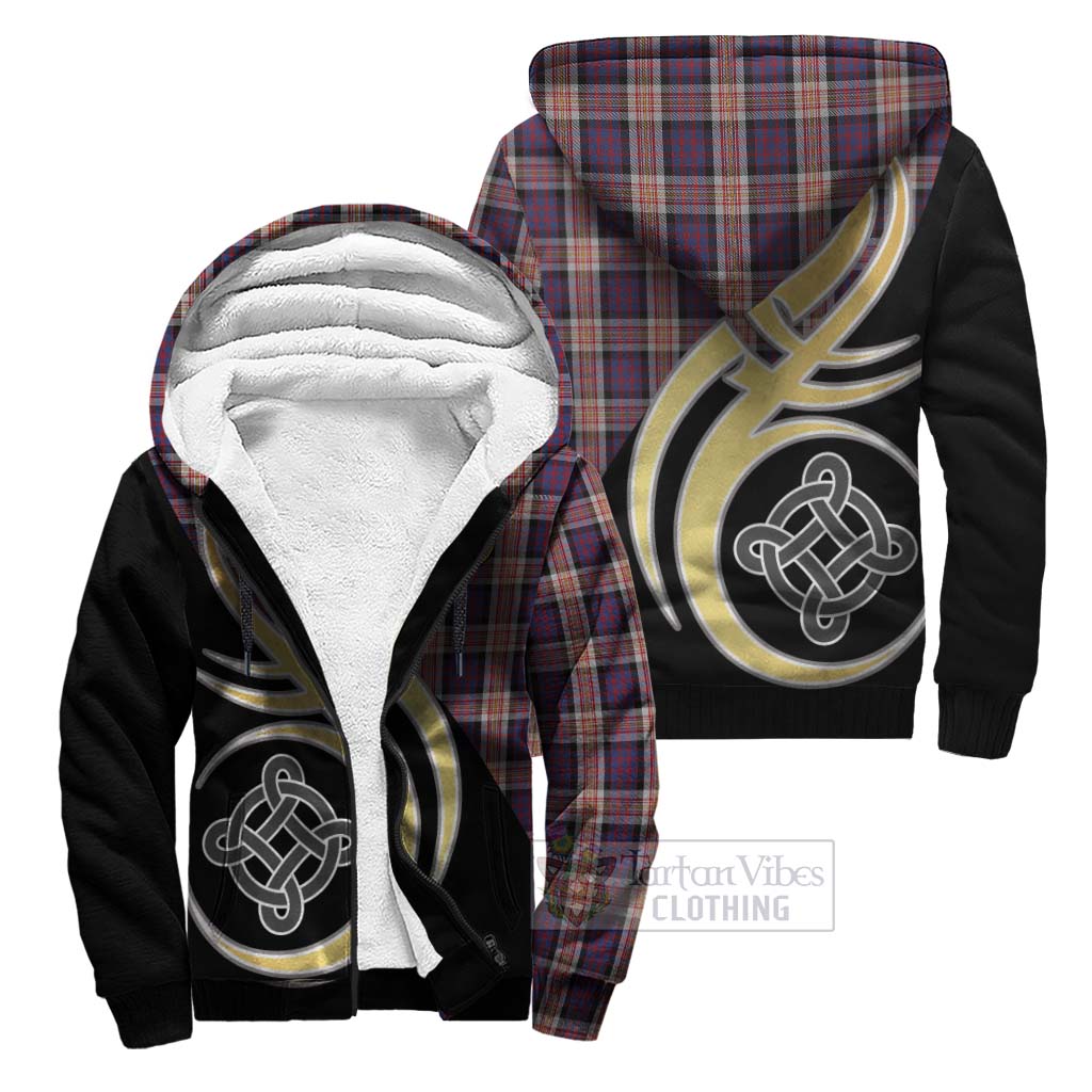 Tartan Vibes Clothing Carnegie Tartan Sherpa Hoodie with Family Crest and Celtic Symbol Style