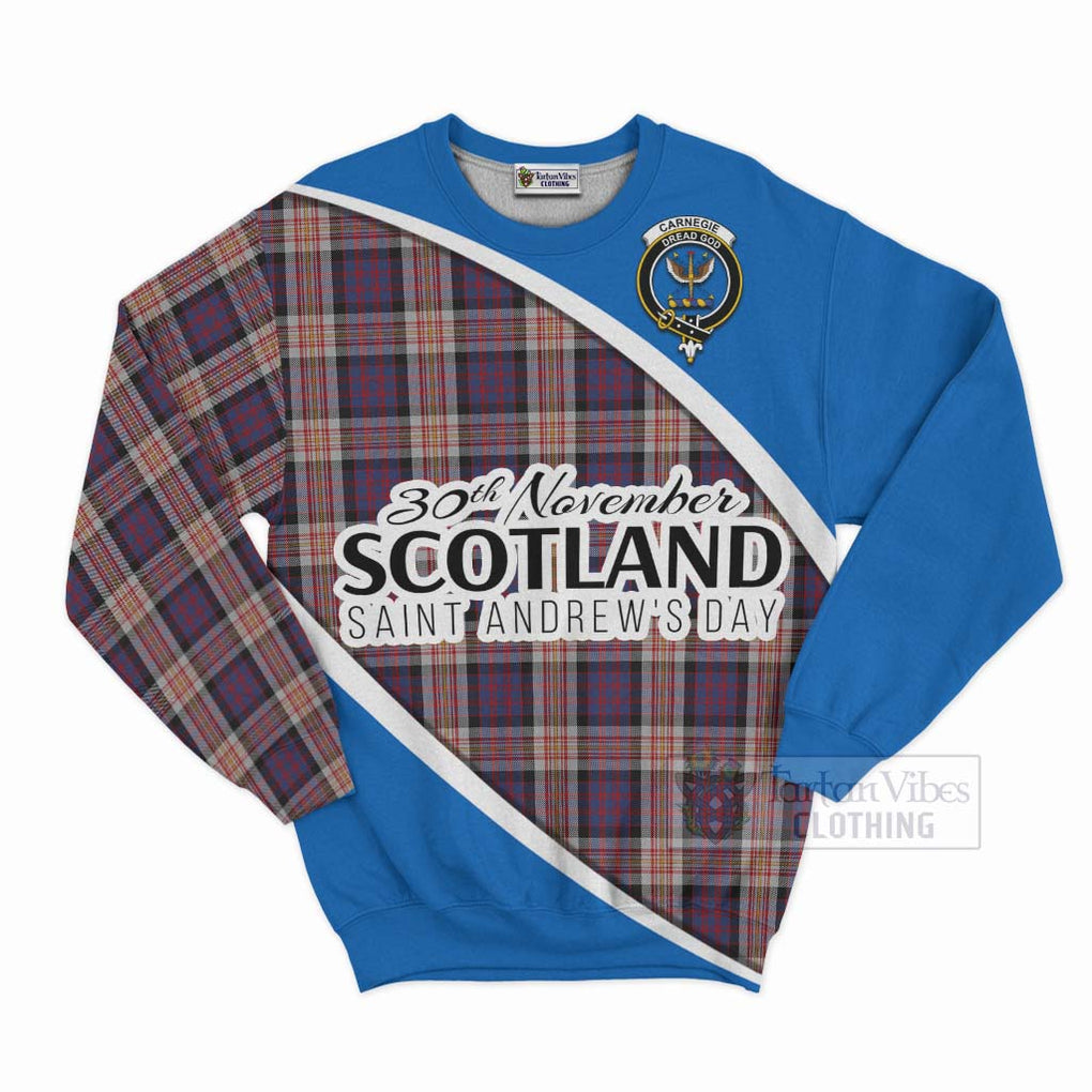 Tartan Vibes Clothing Carnegie Family Crest Tartan Sweatshirt Celebrate Saint Andrew's Day in Style