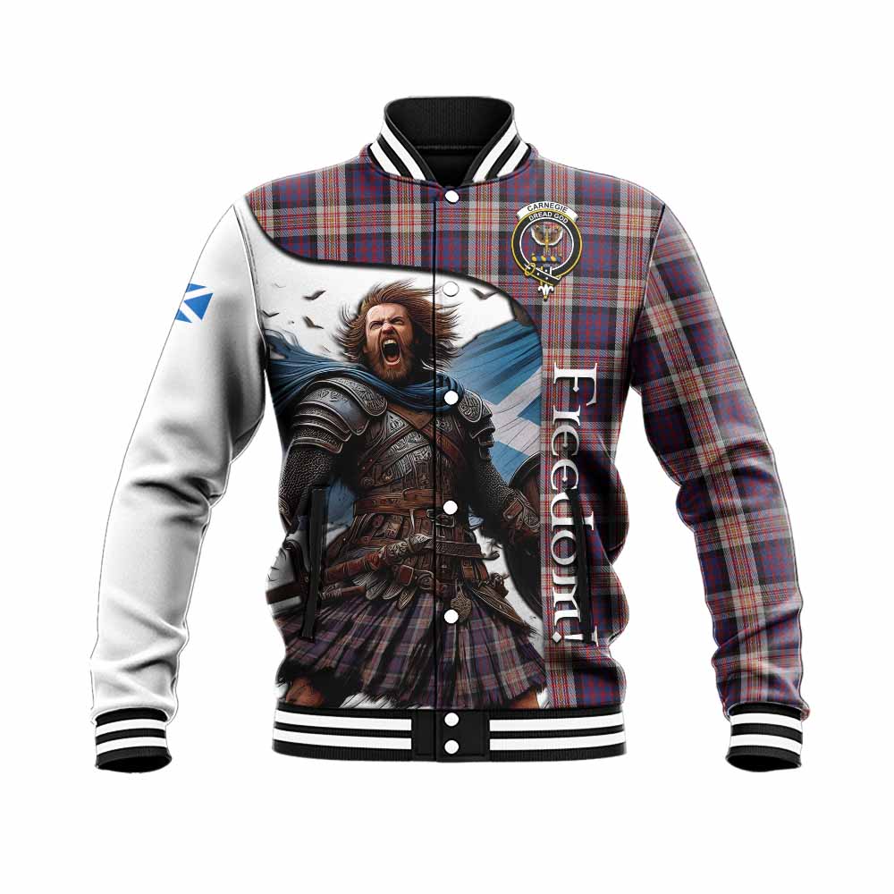 Tartan Vibes Clothing Carnegie Crest Tartan Baseball Jacket Inspired by the Freedom of Scottish Warrior