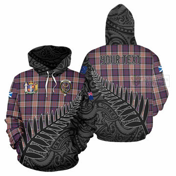 Carnegie Crest Tartan Hoodie with New Zealand Silver Fern Half Style