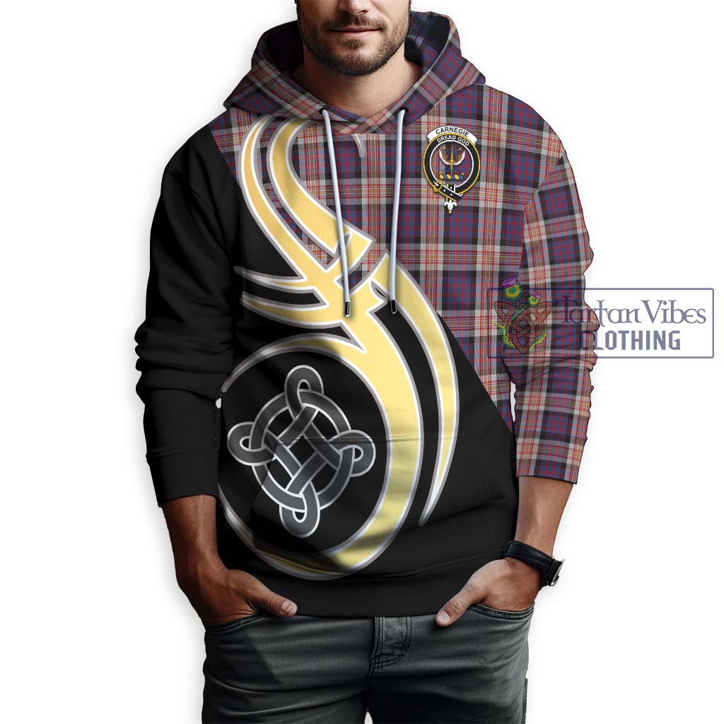 Carnegie Tartan Hoodie with Family Crest and Celtic Symbol Style Zip Hoodie - Tartan Vibes Clothing