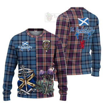 Carnegie Tartan Knitted Sweater Happy St. Andrew's Day Half Tartan Style