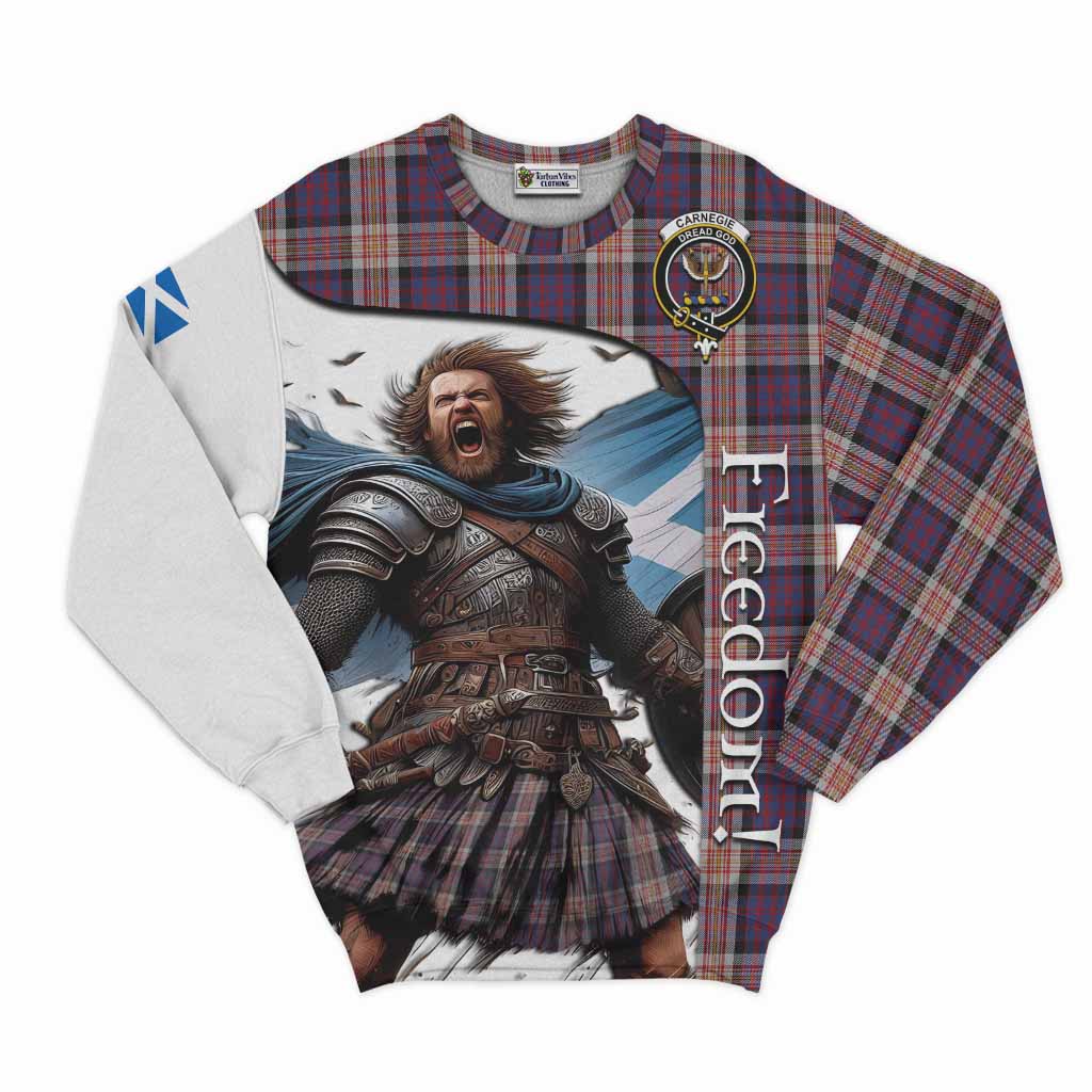 Tartan Vibes Clothing Carnegie Crest Tartan Sweatshirt Inspired by the Freedom of Scottish Warrior