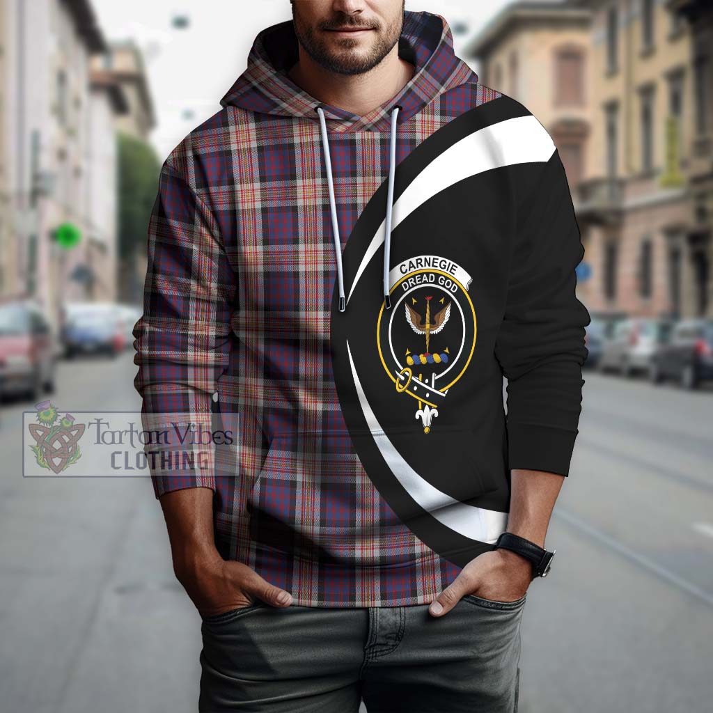 Tartan Vibes Clothing Carnegie Tartan Hoodie with Family Crest Circle Style