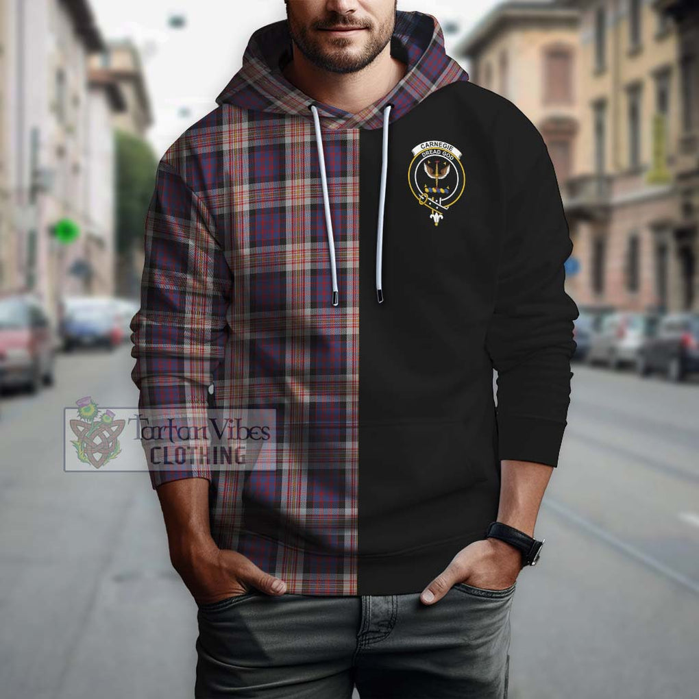 Carnegie Tartan Hoodie with Family Crest and Half Of Me Style Zip Hoodie - Tartanvibesclothing Shop