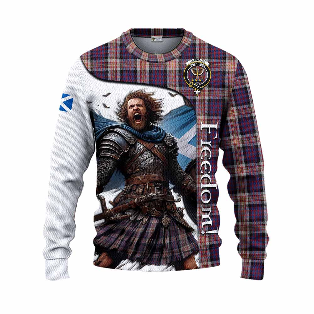 Tartan Vibes Clothing Carnegie Crest Tartan Knitted Sweater Inspired by the Freedom of Scottish Warrior