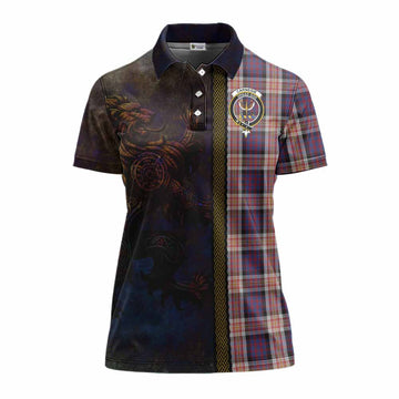 Carnegie Tartan Family Crest Women's Polo Shirt Alba Gu Brath Be Brave Lion Ancient Style Women - Tartan Vibes Clothing