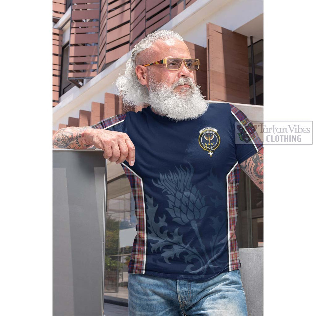 Tartan Vibes Clothing Carnegie Tartan Cotton T-shirt with Family Crest and Scottish Thistle Vibes Sport Style